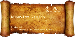 Kubovics Vivien névjegykártya